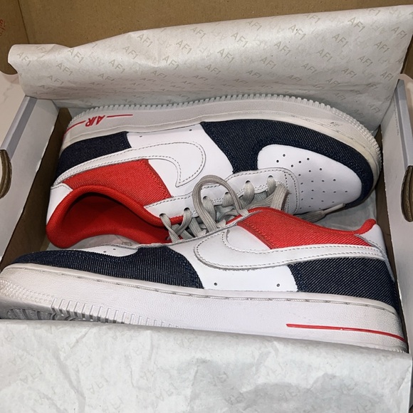 Nike Air Force 1 LV8 KSA (GS) 5 youth kids 6.5 Women Red | White | Blue Navy HTF - Picture 13 of 14